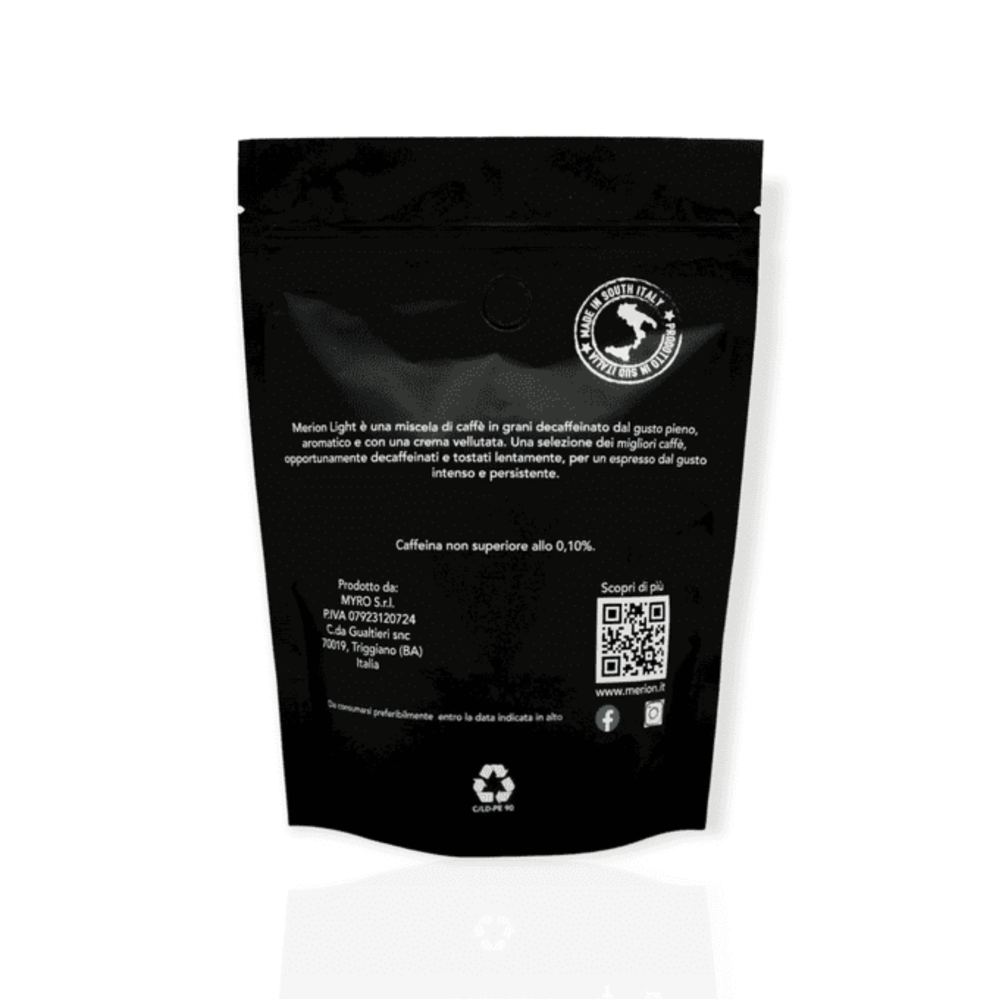 Merion Different Coffee Light Decaffeinato Grani 500 Grammi Retro