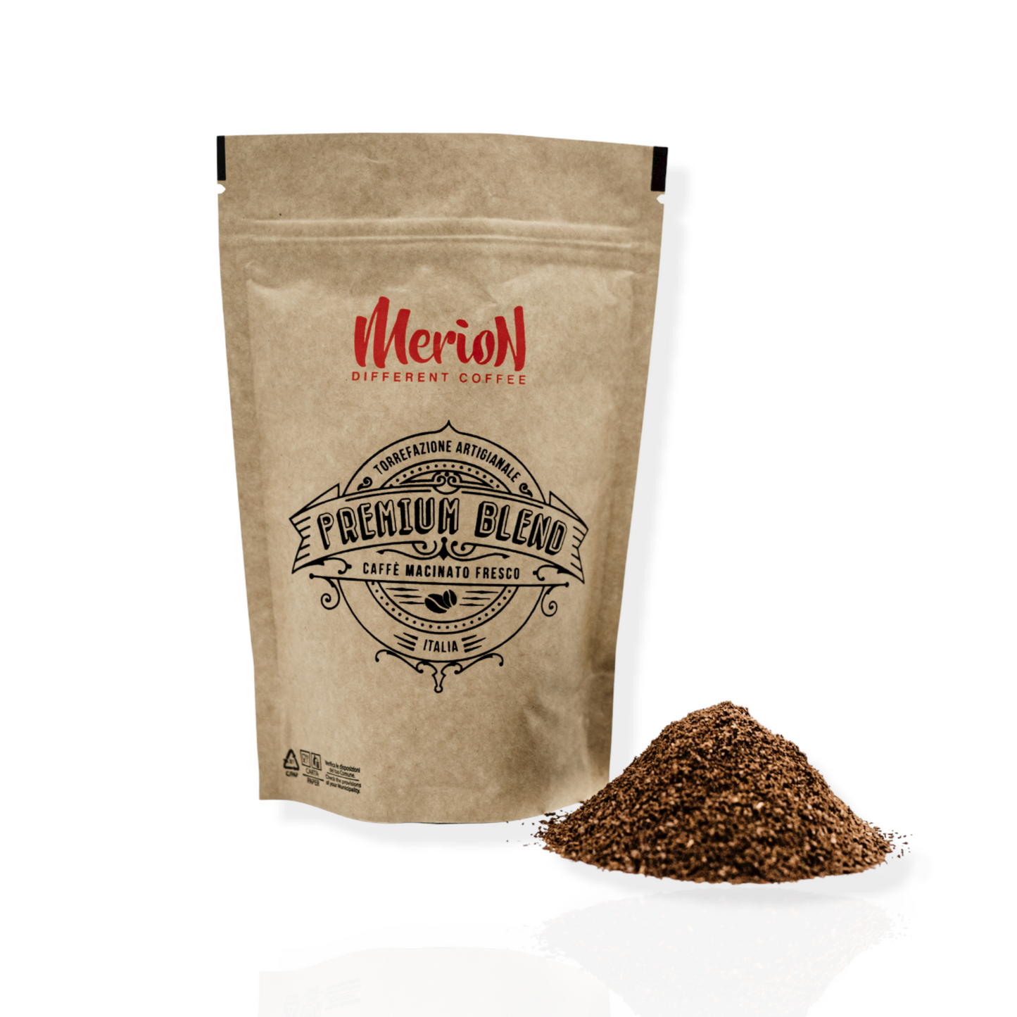 Merion Different Coffee Premium Blend Macinato Moka 250 Grammi Inside